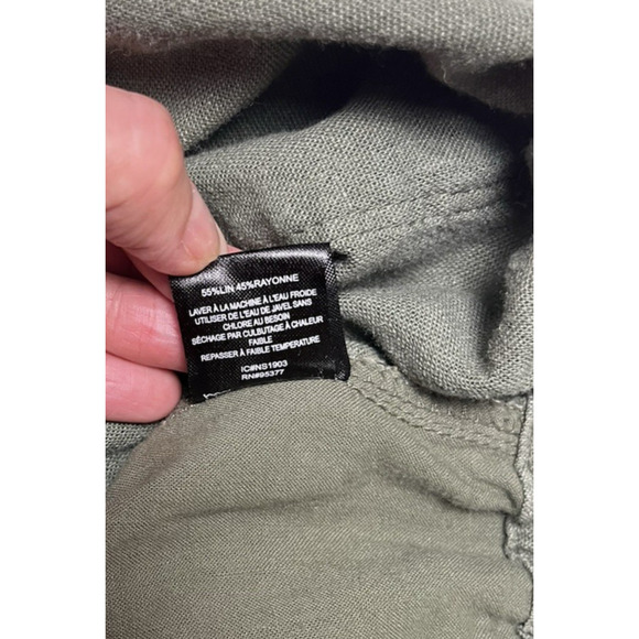 Sanctuary Linen Blend Pull On Jogger Pants Olive Green Pockets Size Medium - Picture 12 of 12